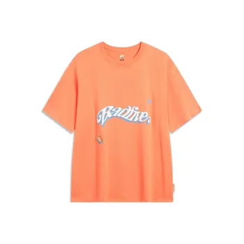 LiNing Badfive T Shirt Unisex Sweet Fiery Orange