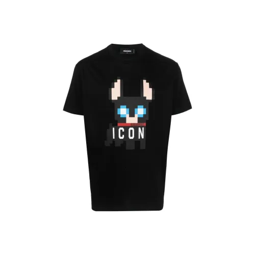 DSQUARED 2 Icon Pixel Printed Crewneck T Shirt