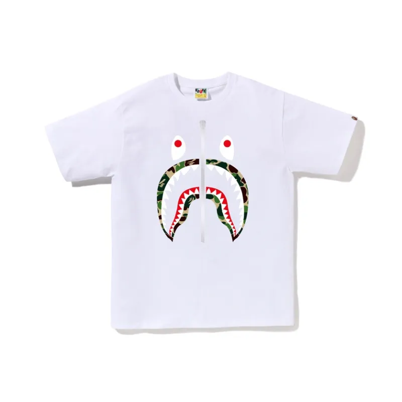 Bape Abc Camo Shark Silver Zip Tee-0