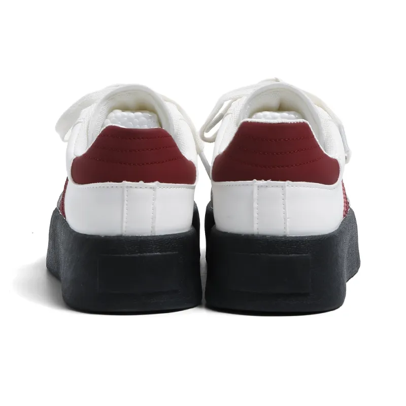 HUANQIU Slip Resistant, Abrasion Resistant, Breathable Low Top Skateboard Shoes Women's Burgundy-6