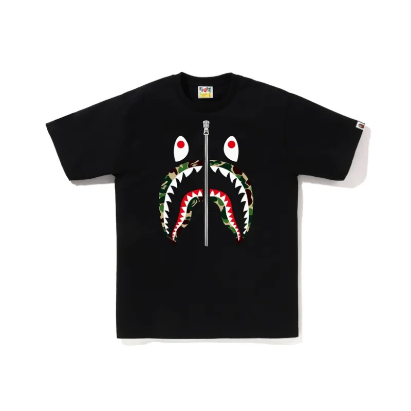 Bape Abc Camo Shark Silver Zip Tee-0