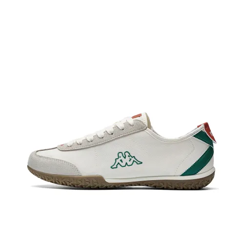 Kappa Anti Slip Wear Resistant Low Top Running Shoes Unisex White Green