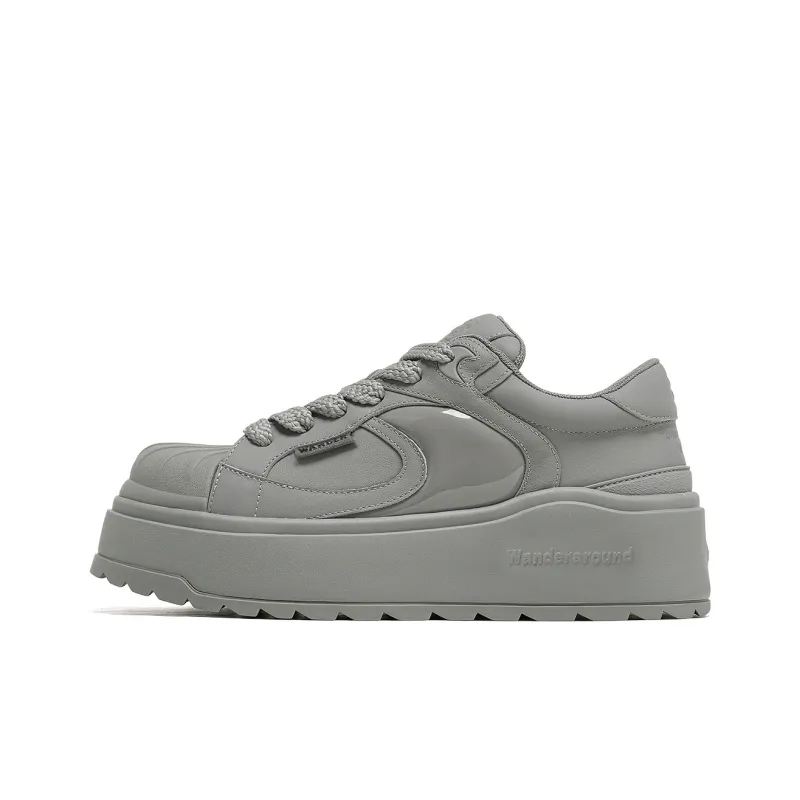 WANDER AROUND Cushioning, Wear Resistant Low Top Skateboard Shoes Unisex Graphite Gray-0