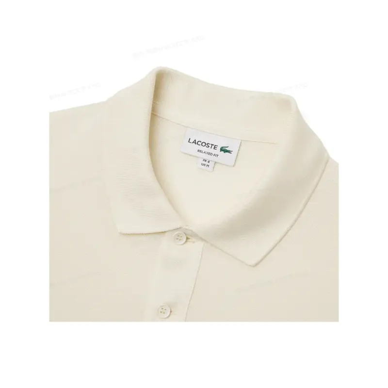 LACOSTE Polo Shirt Men's Cream White-4