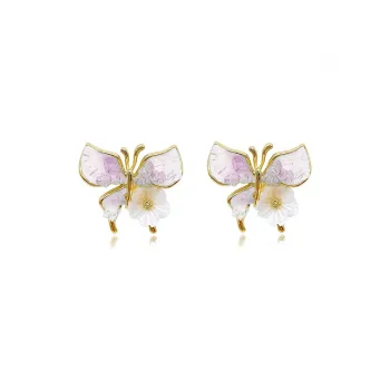 GIFU Zircon Stud Earrings Women's