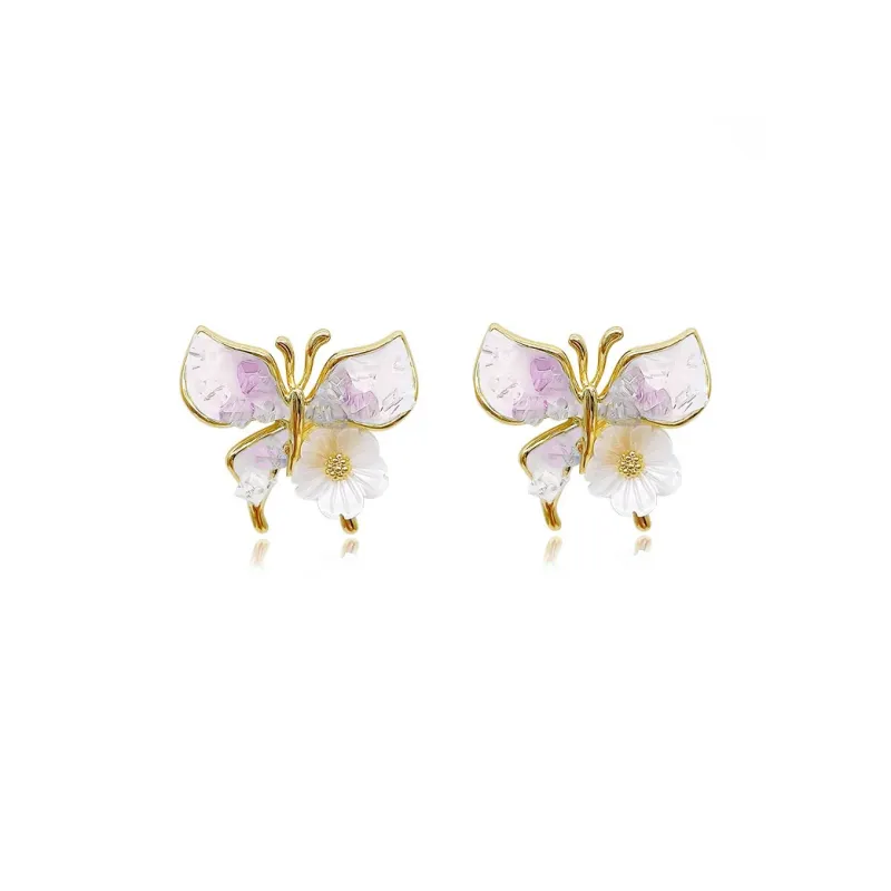 GIFU Zircon Stud Earrings Women's-0
