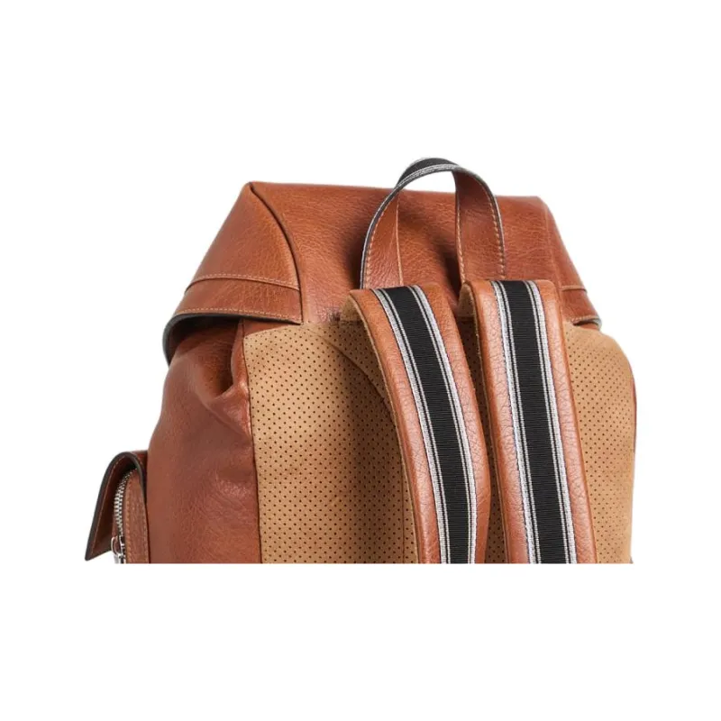 Brunello Cucinelli Grained Calfskin Backpack Kids' Brown-4