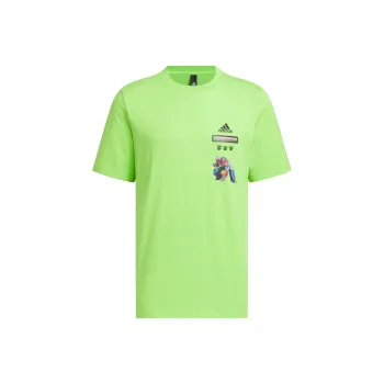Adidas T Shirts Men Half Neon Green