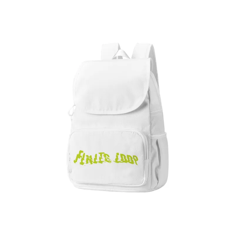FINITE LOOP Recycled Material Student Backpack Unisex White-9