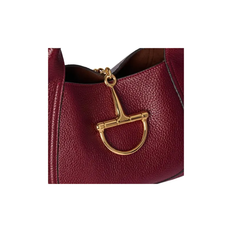 GUCCI Leather Handbag Trumpets Women's Ancora Red-5