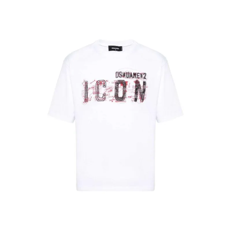 DSQUARED 2 Icon Printed Cropped T Shirt-0