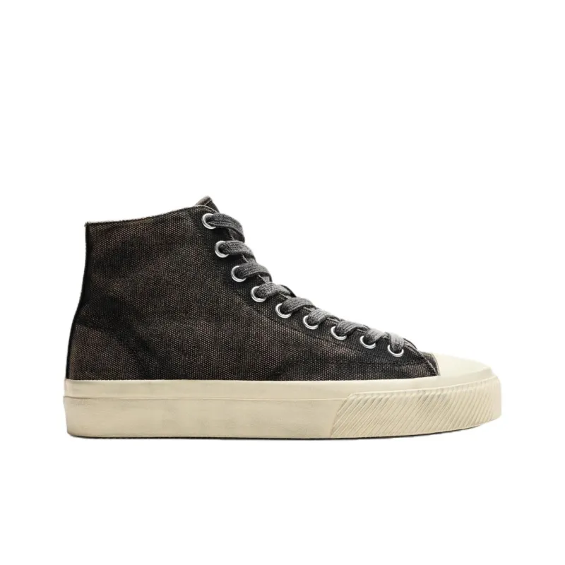 ZARA High Top Canvas Shoes Men's Black-1