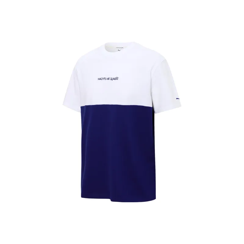 PUMA T Shirts Unisex Blue With White Lettering-0