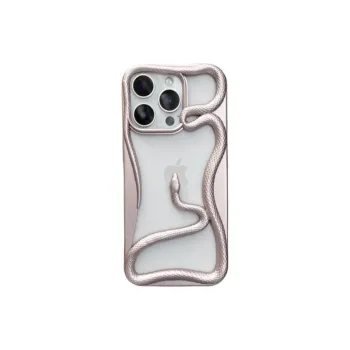 Sopi TPU Material Cut Out 3D Effect Snake Phone Cases Compatible With IPhone 16/15 Pro Max/Apple 13/14 Pro/Max