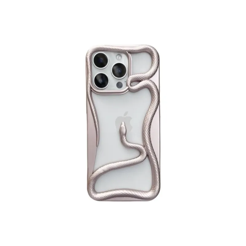 Sopi TPU Material Cut Out 3D Effect Snake Phone Cases Compatible With IPhone 16/15 Pro Max/Apple 13/14 Pro/Max-0