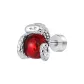 Red Silver Serpent Stud Earrings[Single]