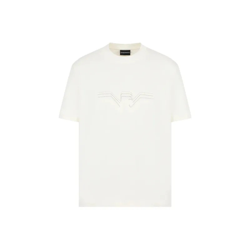 EMPORIO ARMANI Textured Gradient Eagle Heavy Jersey T Shirt-0