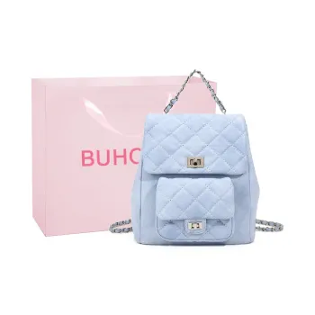 BUHOWE Polyurethane Backpack Women's Blue