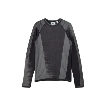 Y 3 Stripe print Long sleeved T shirt