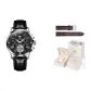 Black Leather Jet Black Dial