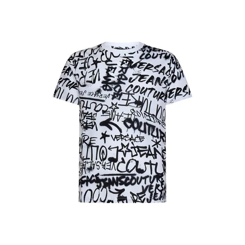 VERSACE Graffiti print Cotton T shirt-0