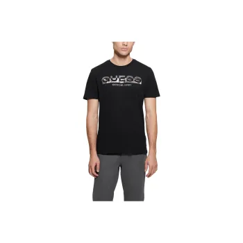 GUESS Eco Metallic-Accented Tee T-Shirt Men's Black