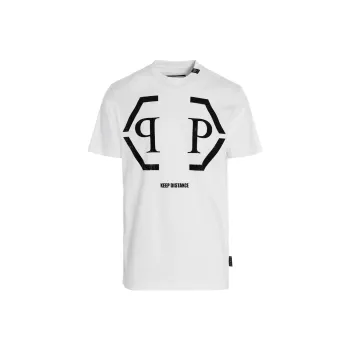 PHILIPP PLEIN Hexagon Logo Cotton T shirt