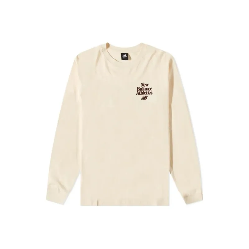 New Balance M 70s Run Graphic LS T-Shirts Men Ecru-0
