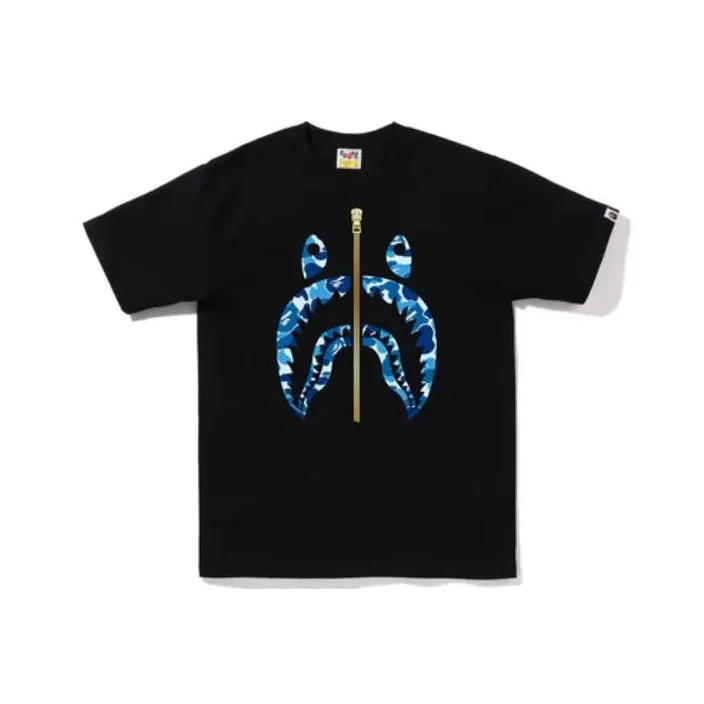 Bape Abc Camo Gold Zip Shark Tee-0
