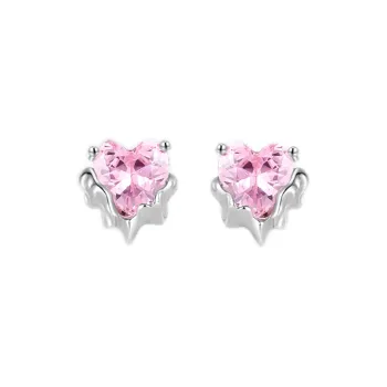 UTD S999 Fine Silver With Zircon Stud Earrings Women's