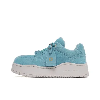 WANDER AROUND Anti Slip Wear Resistant Low Top Skateboard Shoes Women's Sea And Lake Blue