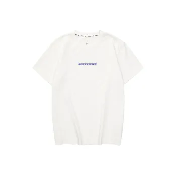 Skechers Drop Shoulder Sleeve T Shirt Unisex Marshmallow White
