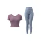 Berry Purple Top with Gray Lake Blue Pants