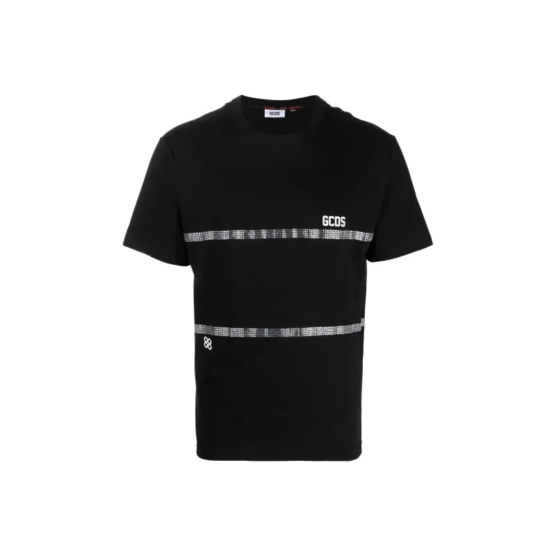 GCDS Crystal Embellished T shirt-0