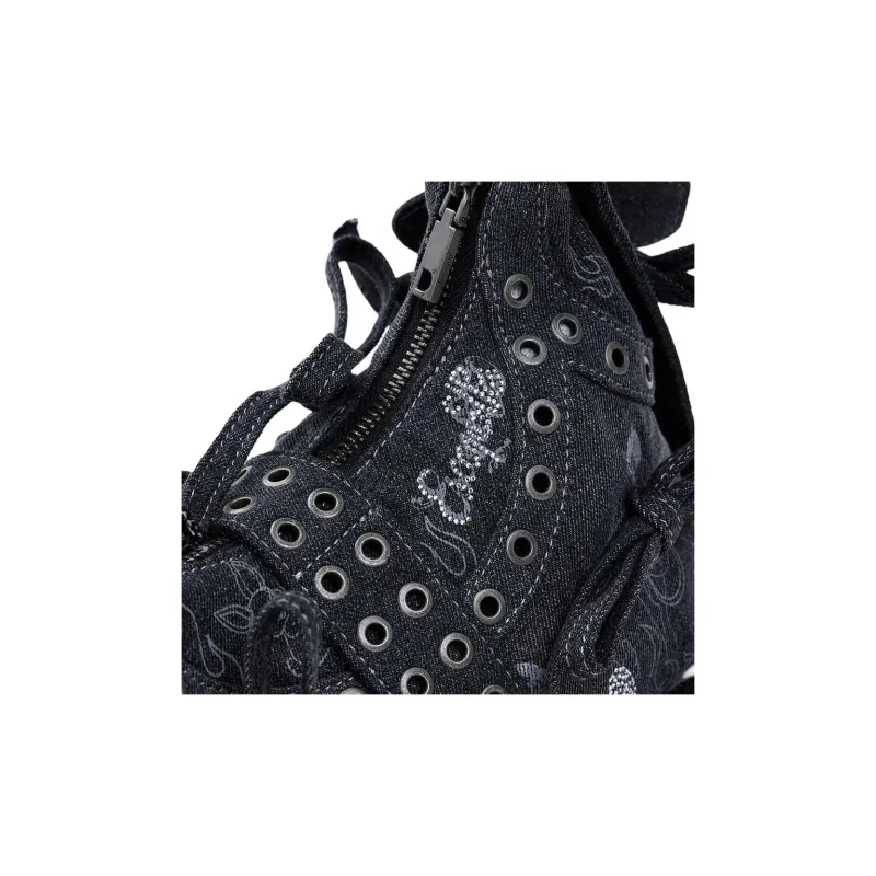 Desigual MARIA ESCOTE Collaboration Fabric Handbag Shoulder Bag Medium Size Women's Black-4