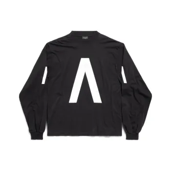 Balenciaga Archive Collection Connected Long Sleeve T Shirt Medium Fit T Shirt, Loose Fit Men's Black