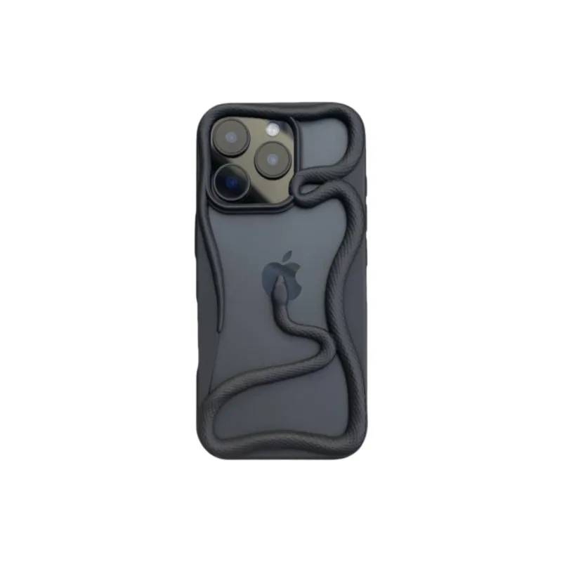 Sopi TPU Material Cut Out 3D Effect Snake Phone Cases Compatible With IPhone 16/15 Pro Max/Apple 13/14 Pro/Max-4