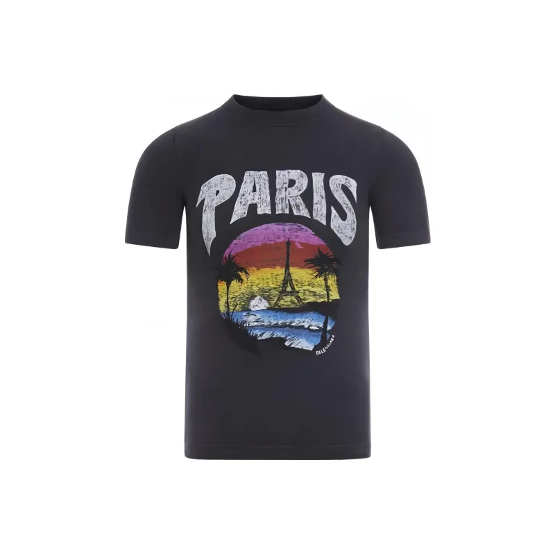 Balenciaga Graphic Printed Crewneck T Shirt-0