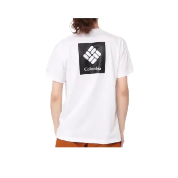 Columbia SS22 Crew Neck Fitted Straight Short-Sleeved T-Shirt Men's White