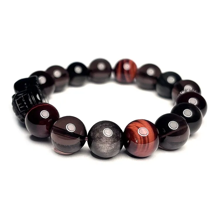 MOUNTAINS AND MANS Obsidian New Chinese Style Luxury Good Luck Beaded Bracelet Men's-3