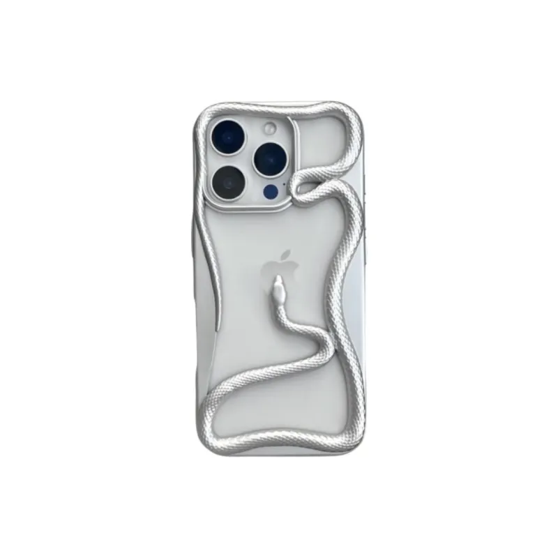 Sopi TPU Material Cut Out 3D Effect Snake Phone Cases Compatible With IPhone 16/15 Pro Max/Apple 13/14 Pro/Max-7