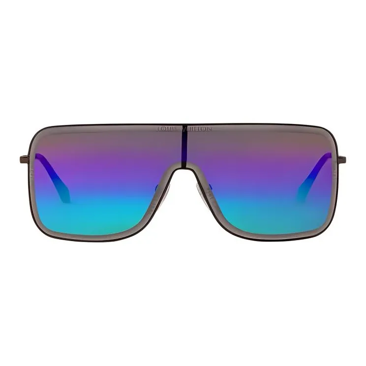 LOUIS VUITTON Metal Acetate Metal Parts Square Sunglasses Men's Black-0