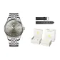 Steel Band True Gray[Luxury Box+Leather Strap]