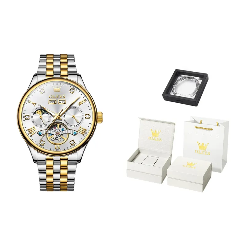 OLEVS Wisdom Series Mechanical Movement Watch Men's Watches Black Dial-22