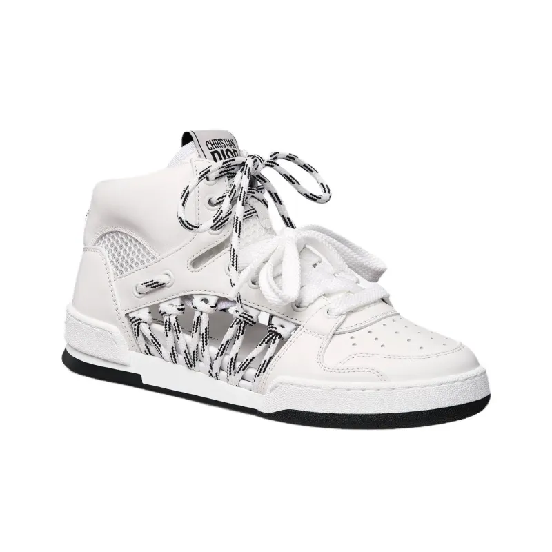 DIOR High Top Skateboard Shoes Women's White-2