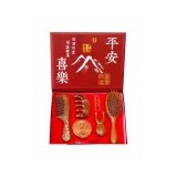 [Red Peaceful Joy]Chinese Style Air Styling Brush Gift Set, Five-Piece Set 3