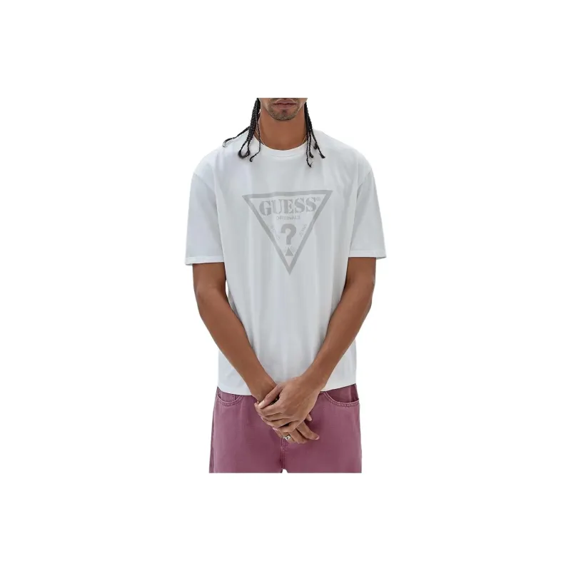 GUESS Triangle Logo T-Shirt T-Shirt Men's White-0