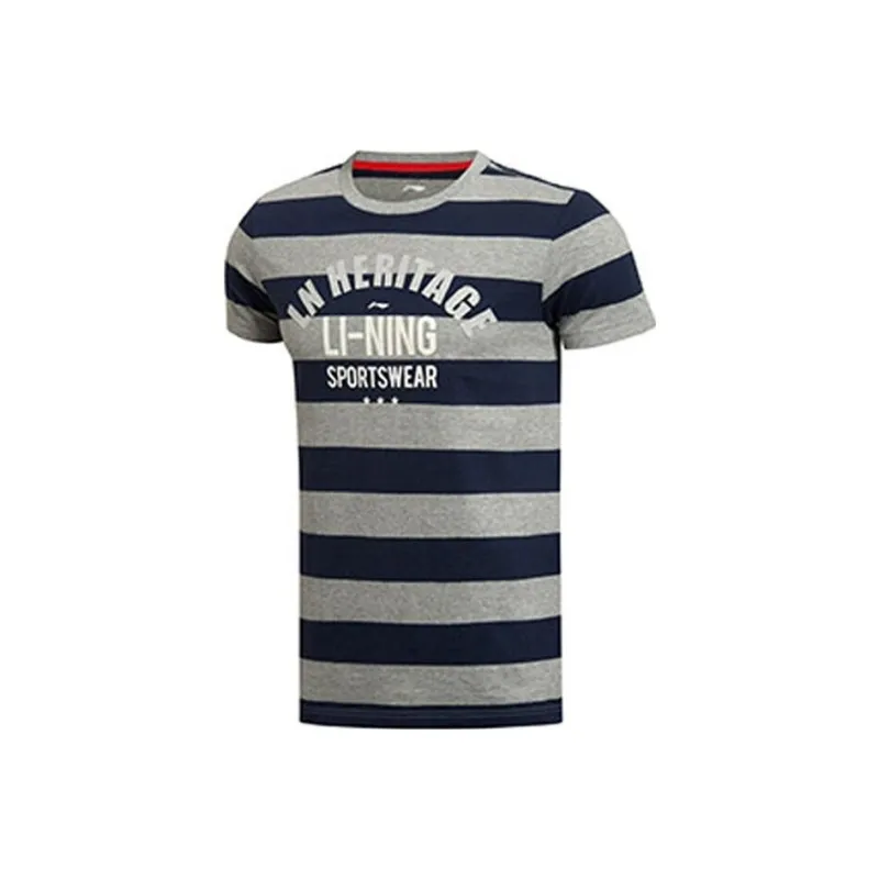 LINING Sports Life Collection T Shirts Men Vanilla White Floral Gray Star Blue-0