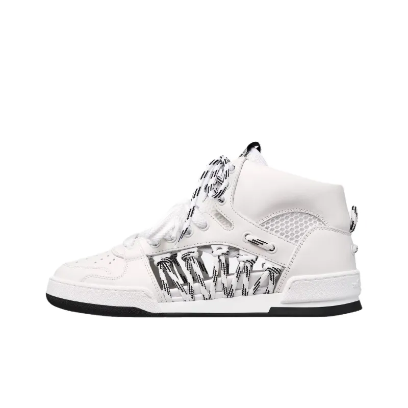 DIOR High Top Skateboard Shoes Women's White-0