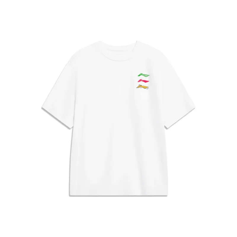 LiNing Sports Fashion Collection T Shirt Unisex Standard White-0